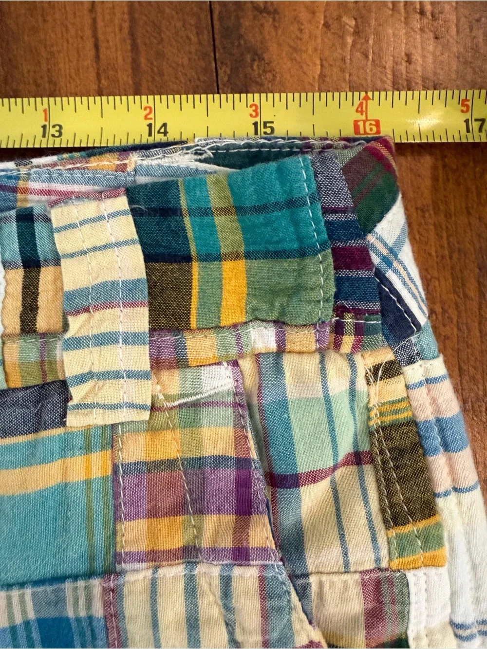 J. Crew Factory Madras Patchwork Plaid Cropped Pants - Picture 7 of 9